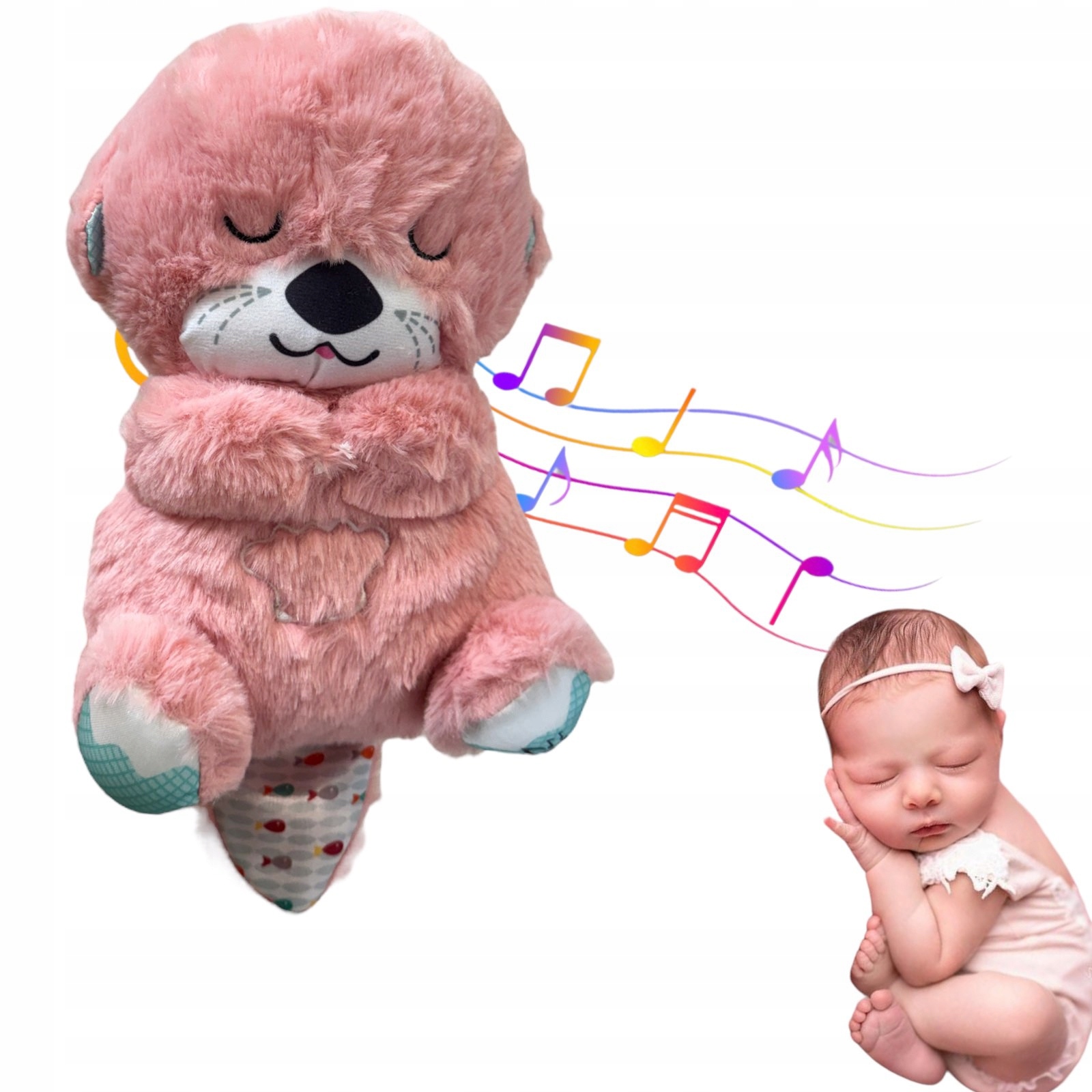 PRZYTULANKA MASKOTKA WYDRA SZUMIĄCA USPOKAJACZ SZUMIŚ ODDYCHAJĄCA WYDRA Marka inna