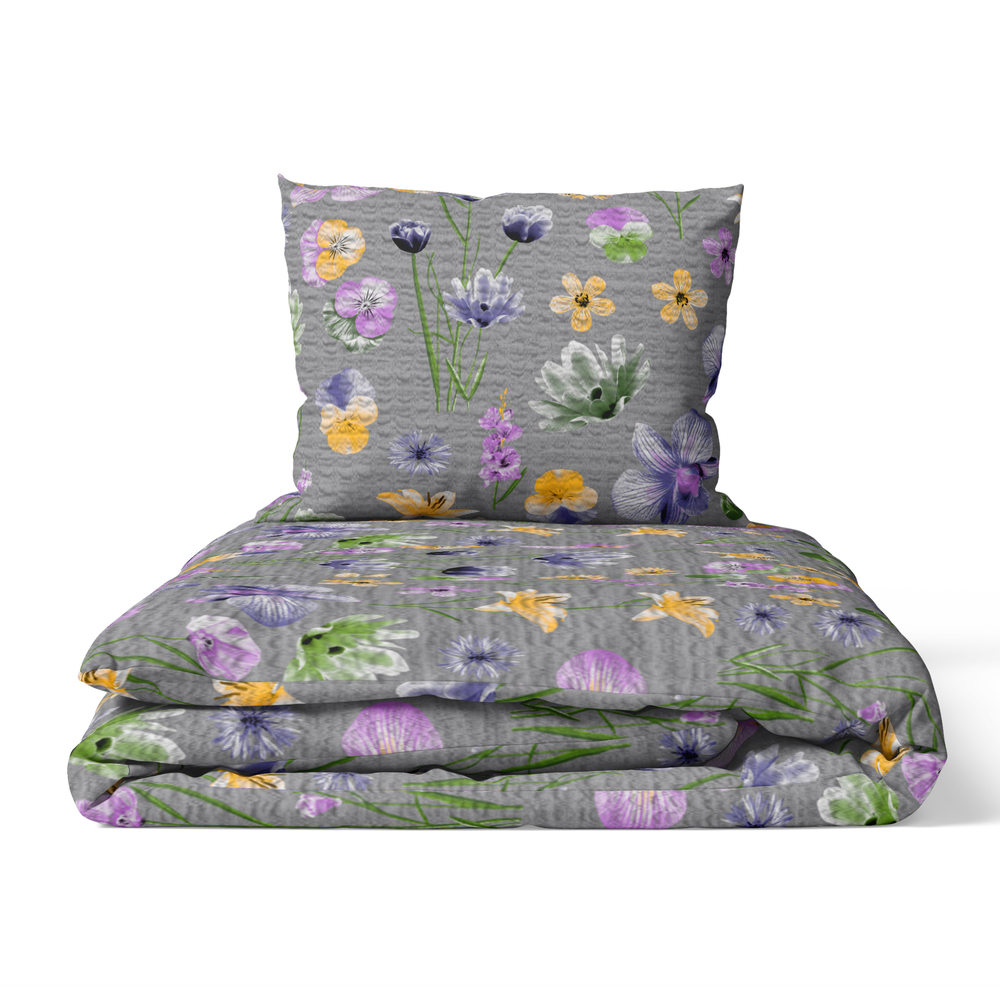 Krepové Povlečení 160x200 cm 2x70x80 cm Polský Výrobek Vzory Bílá-polní Š