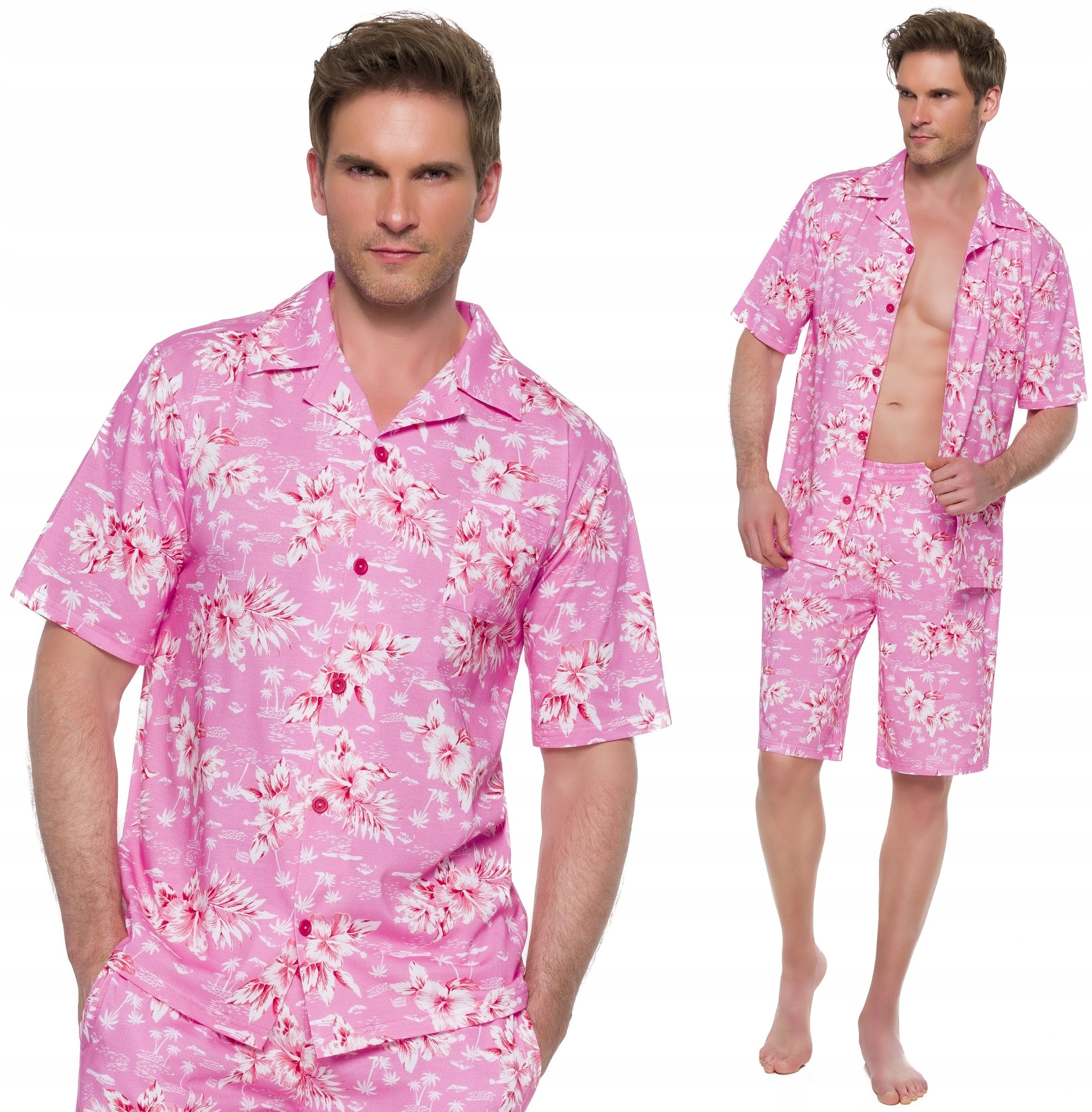 HAWAJSKA ROZPINANA BAWEŁNIANA PIŻAMA MĘSKA 3XL