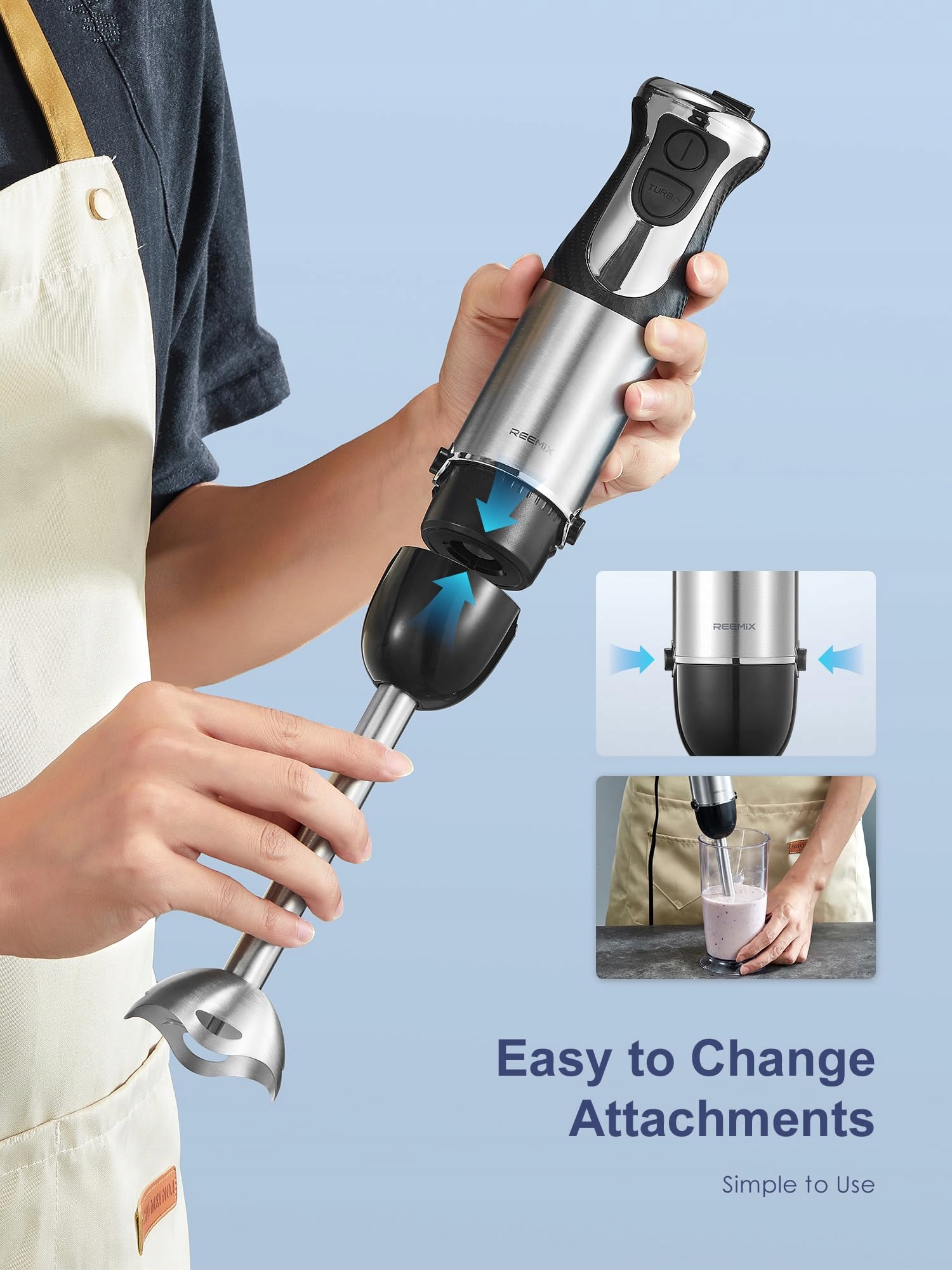 Reemix: STABMIXER 5W1 Blender Ręczny 1000W 12 Prędkości Turbo — miniatura 3