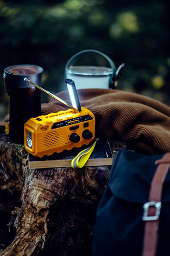Radio Solarne AD 1197 z Korbką, Latarką i Powerbankiem