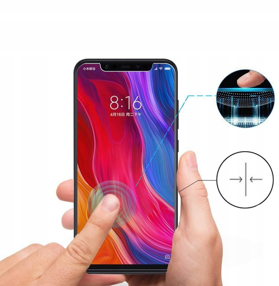 Szkło hartowane płaskie 9H do Xiaomi Mi8 Producent Braders