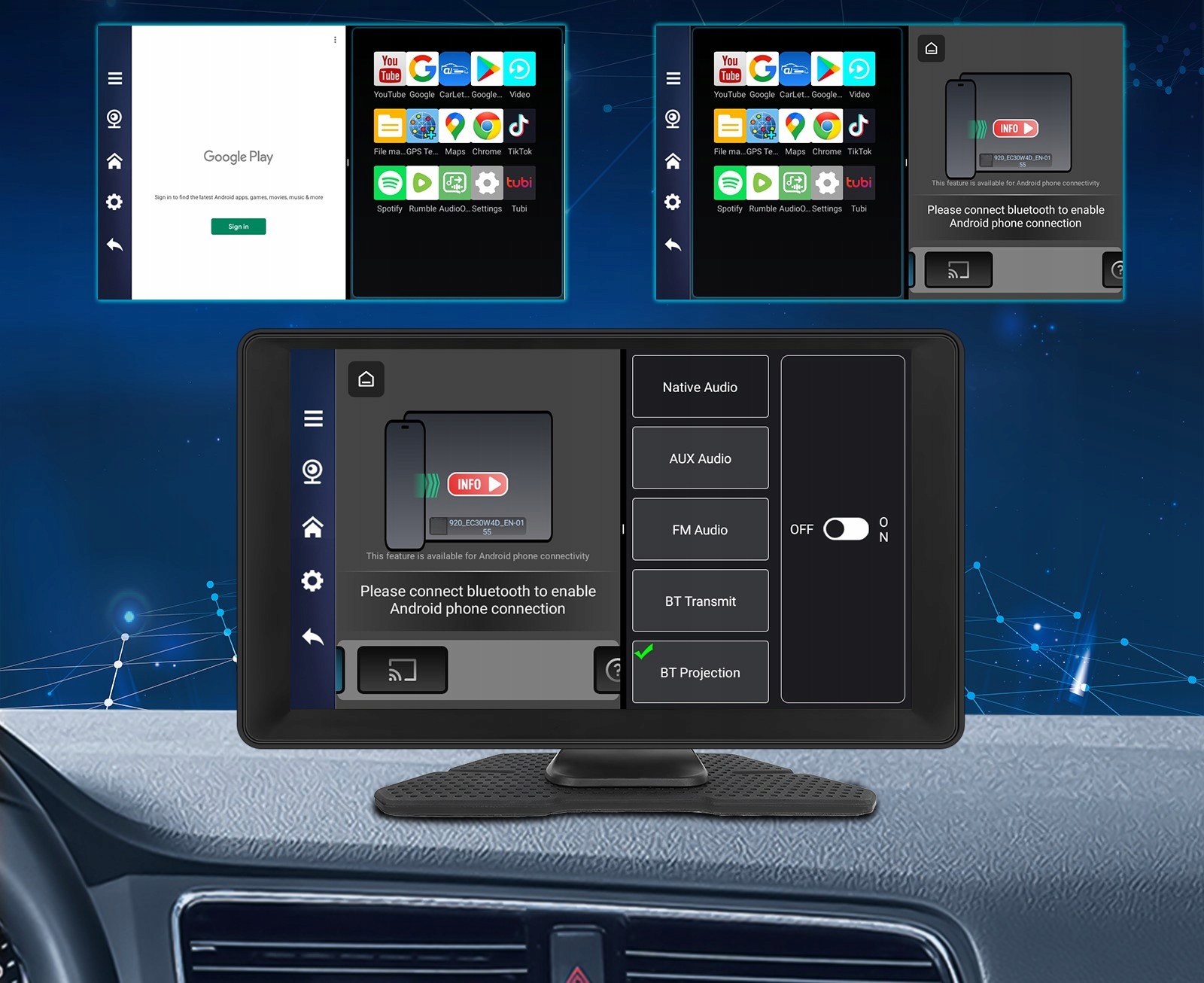 RADIO STACJA MULTIMEDIALNA ANDROID AUTO APPLE CARPLAY ANDROID 13 2/32GB GPS Montaż brak informacji