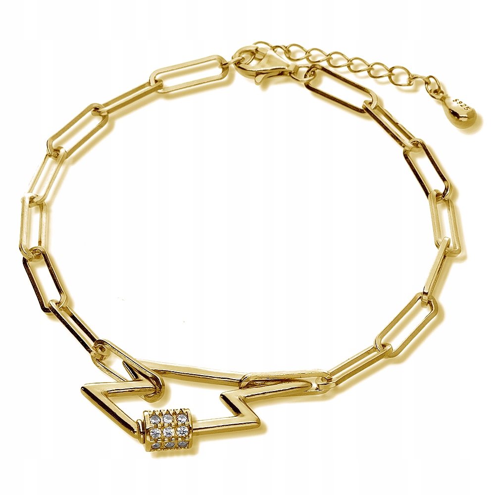 Stříbrný náramek Ag925 pozlacená blesk B05104