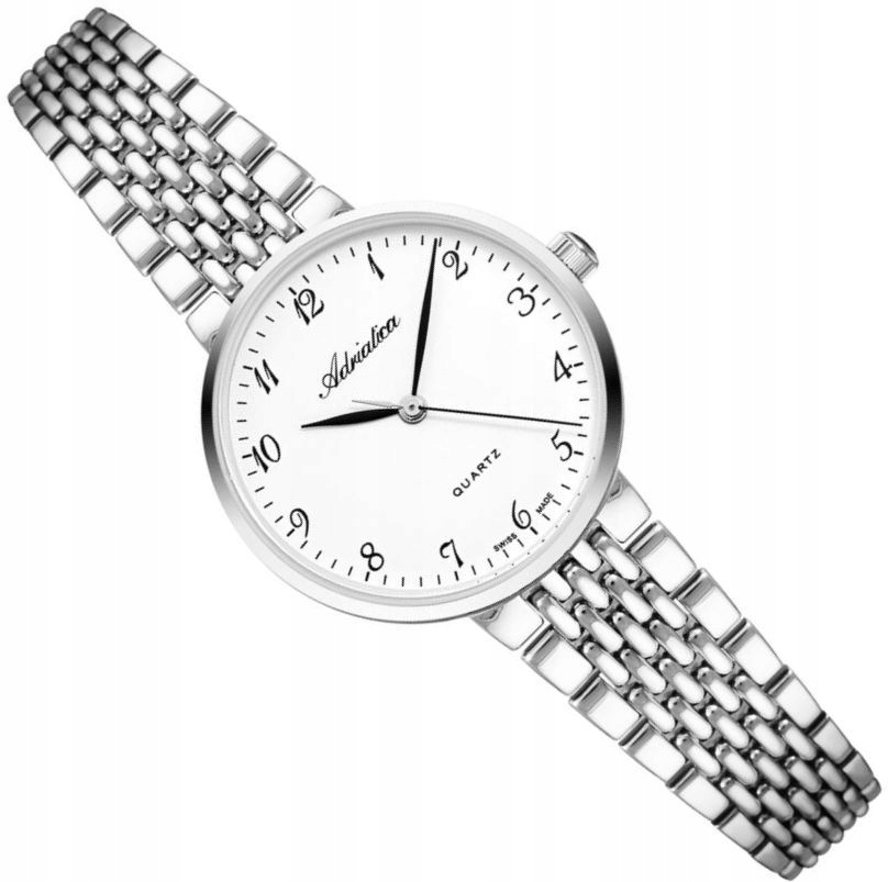 Švýcarské Dámské Hodinky Adriatica A3563.5123Q Stříbrné Slim Číslice Ø30 mm