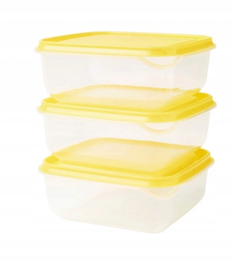 

Ikea Pruta pojemniki pudełka na żywność 3szt Żółta