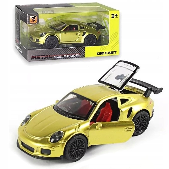 Samochód PORSCHE 911 METALOWY NAPĘD DŹWIĘK ŚWIECI