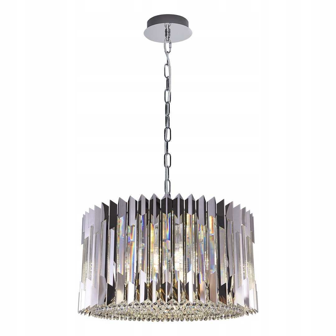Kryštálový luster chróm glamour okrúhly 54 cm do obývacej izby spálne Milagro