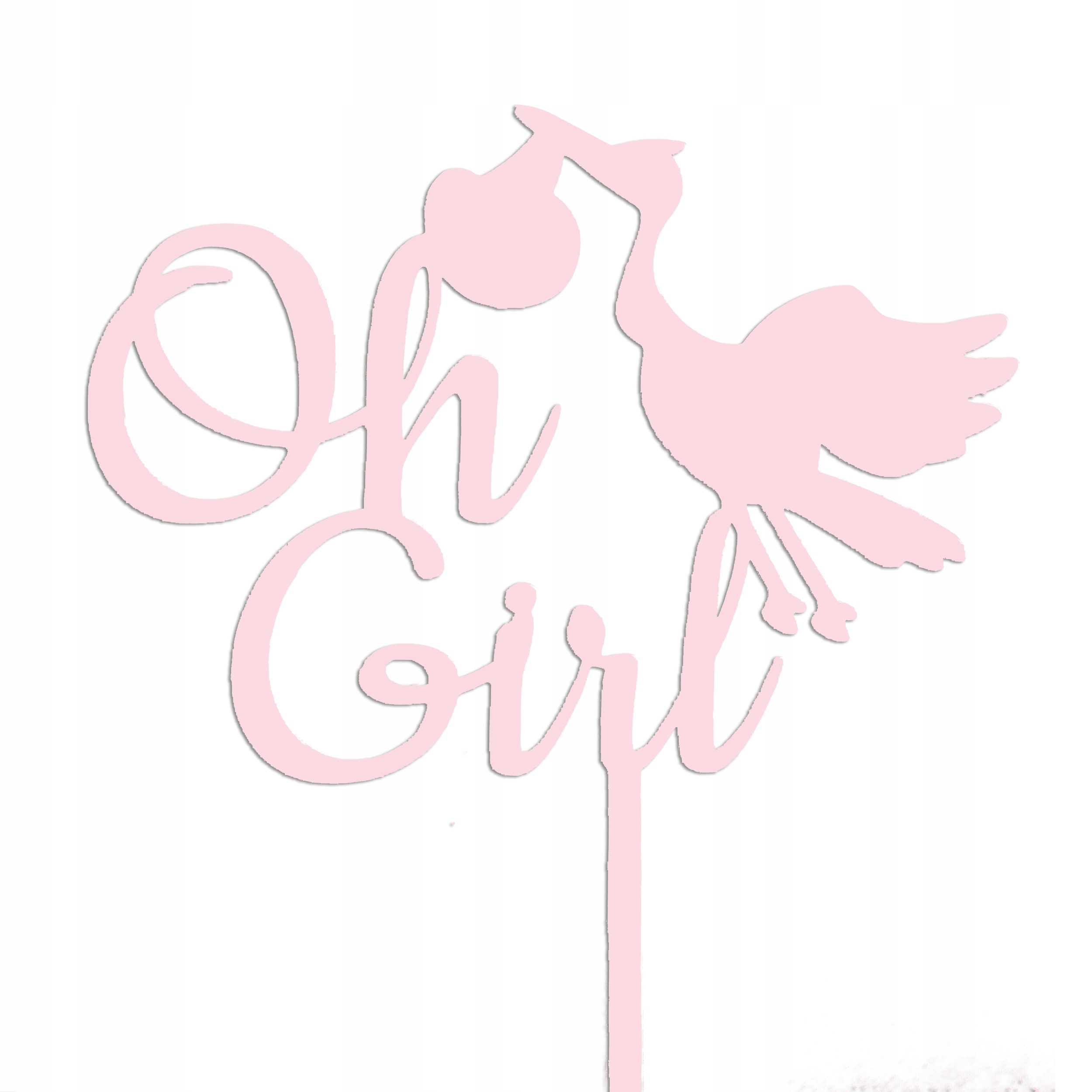 

Topper Oh Girl baby shower bocian na tort M toper