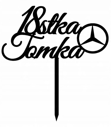 

Topper tort urodziny na tort logo mercedes Czarny