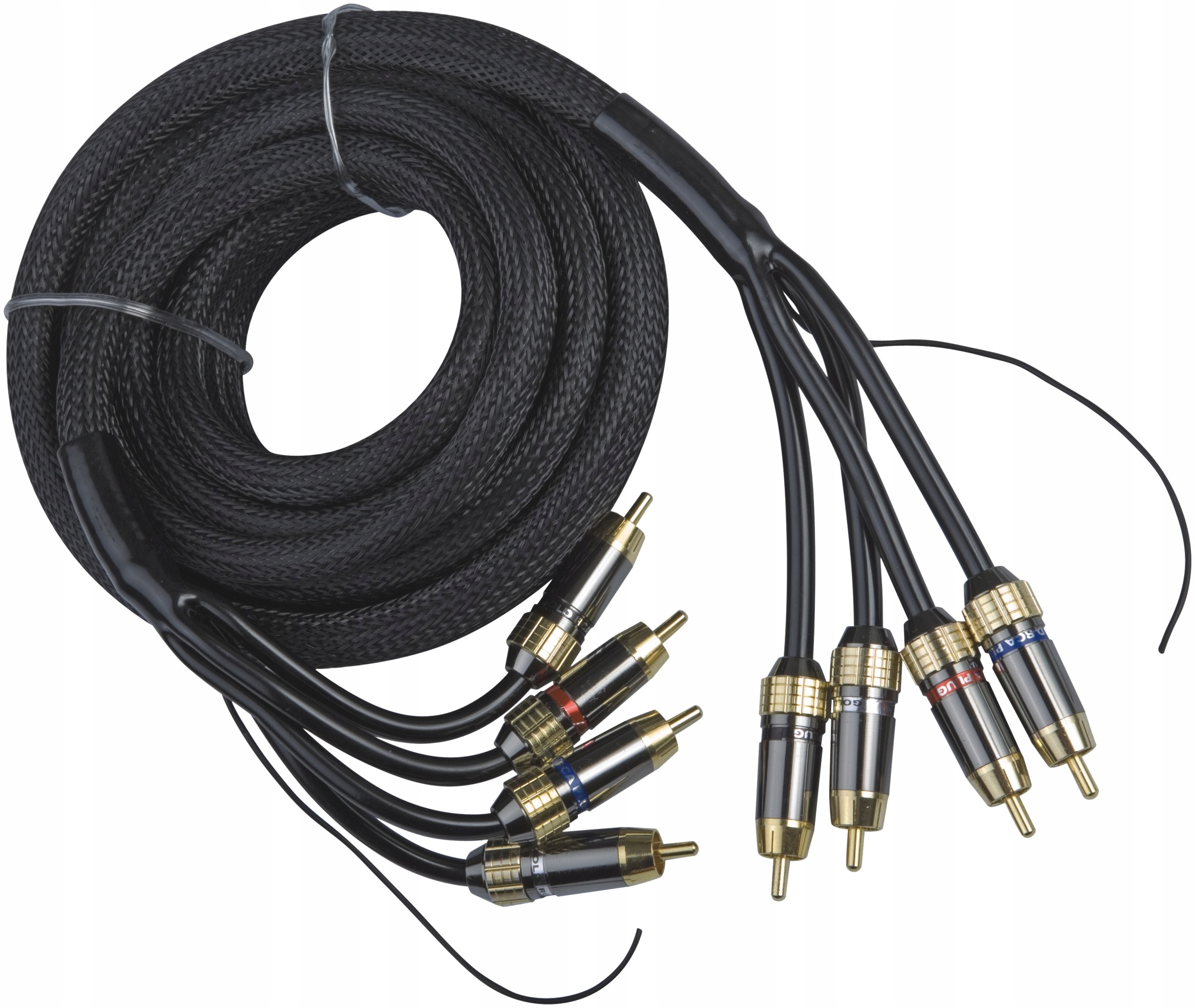 RCA 04 KICX / 3 x Ekran / 4RCA+4RCA MIEDZIANE KABLE SYGNAŁOWE