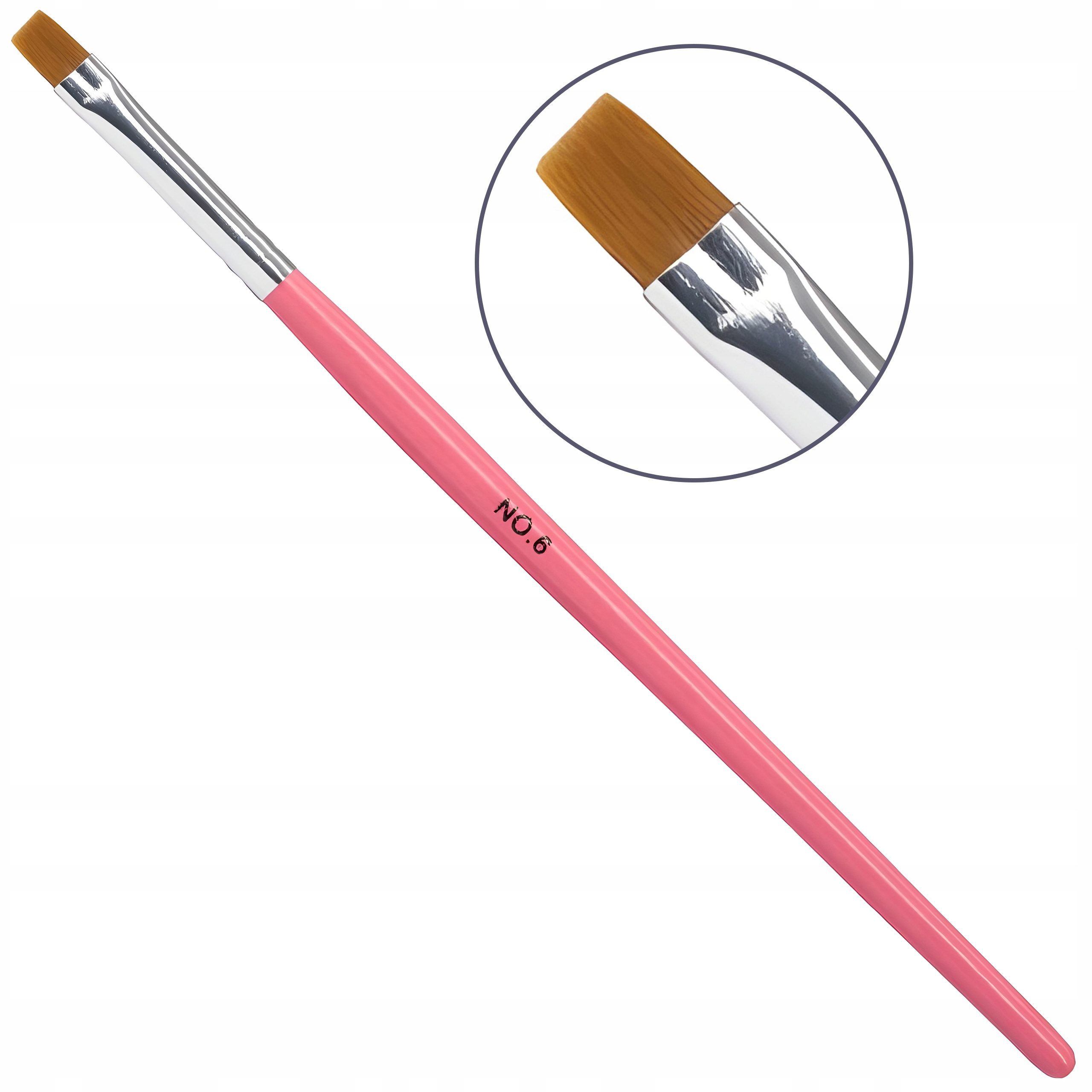 Pędzelek Do Żelu Drewniany #6 Prosty