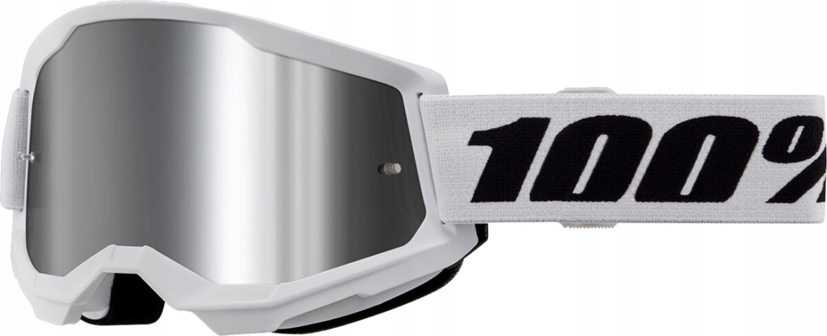 Gogle Na Crossa Atv 100% Strata 2 White Mirror Silver