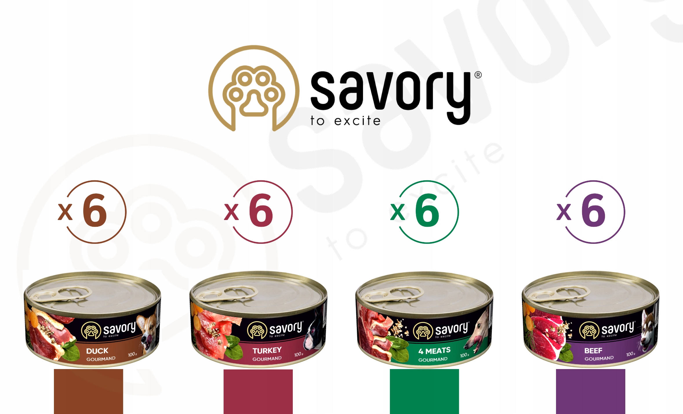 Levně Savory mix chutí Vlhké krmivo 24x100g