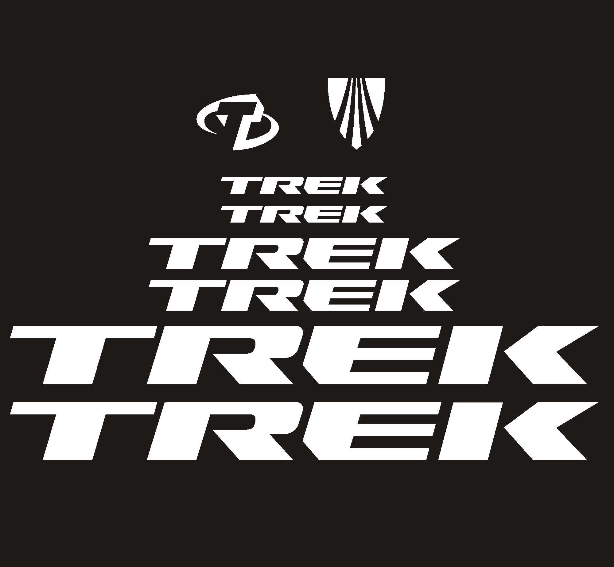 TREK 36cm białe naklejki na rower zestaw 35B 14171389613 Allegro.pl