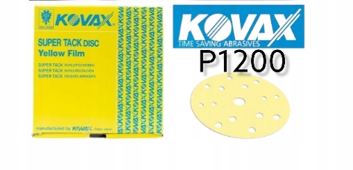 Brúsny disk Kovax Yellow Film P1200, priemer 152 mm, 15 otvorov, 60 ks
