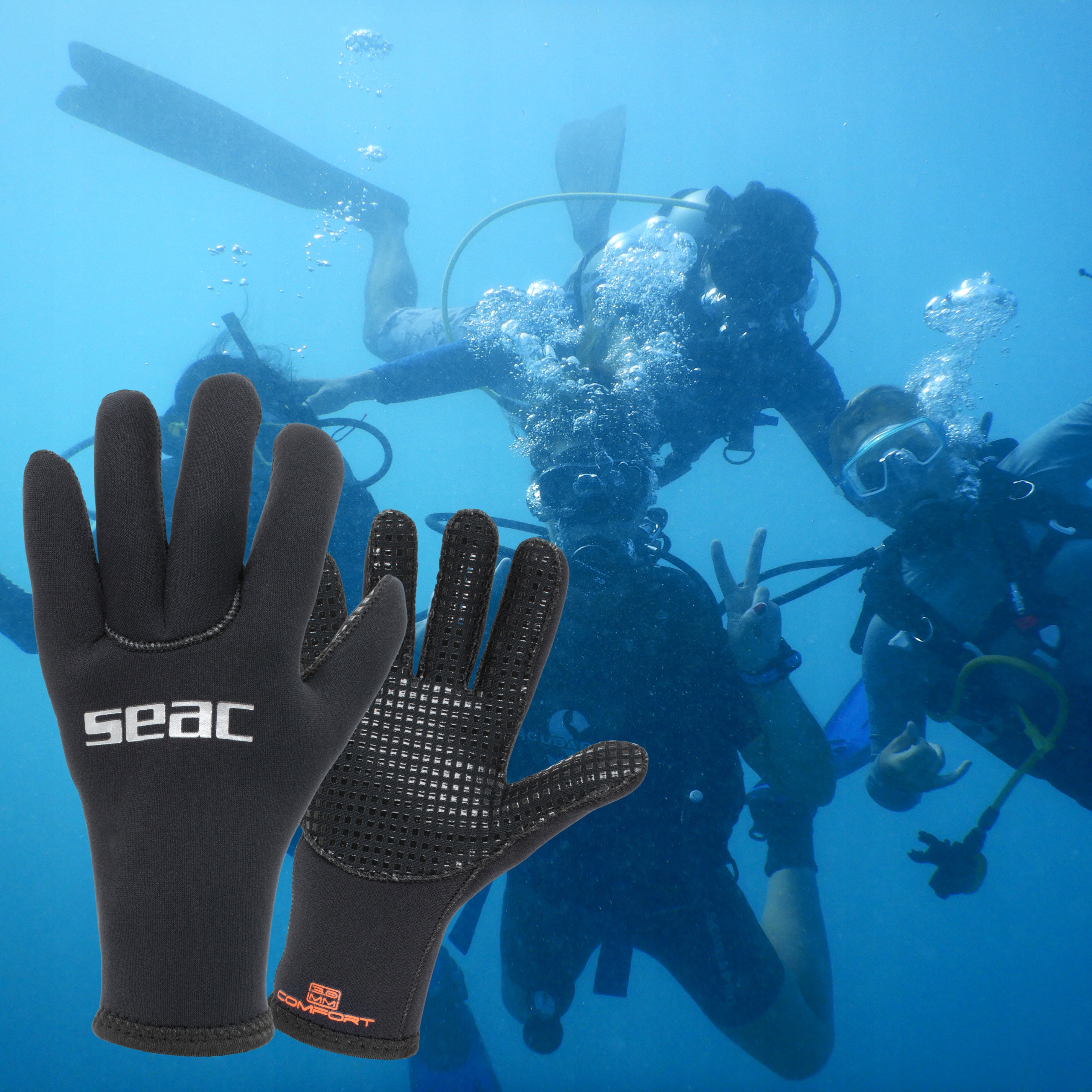Rękawice neoprenowe do nurkowania 3 mm SEAC COMFORT XL Stan opakowania oryginalne