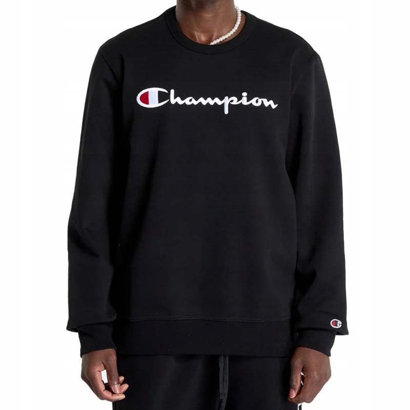 sportovní mikina pánská Champion 220254-KK0012 bez kapuce černá bavlněná S
