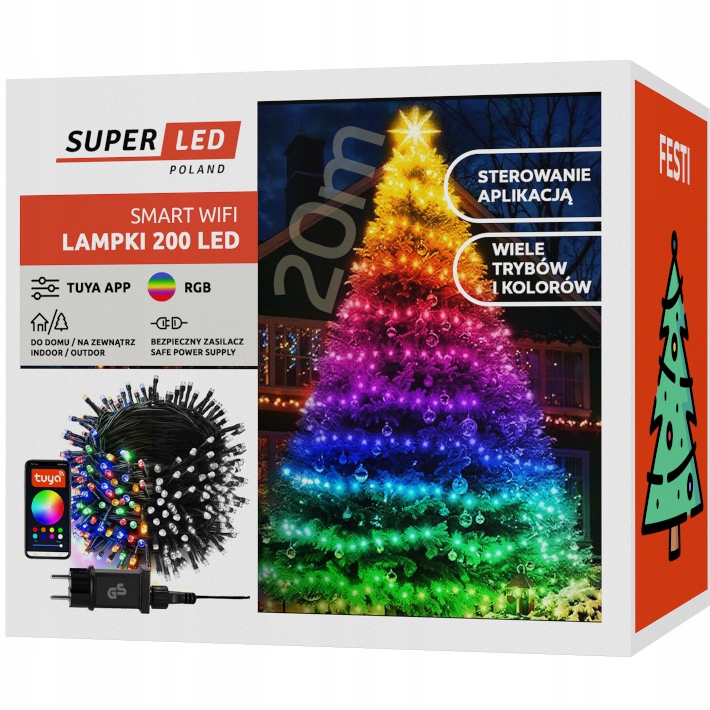 Vánoční osvětlení na stromeček Led Smart Bluetooth Usb aplikace 20 m 200 Led Halloween