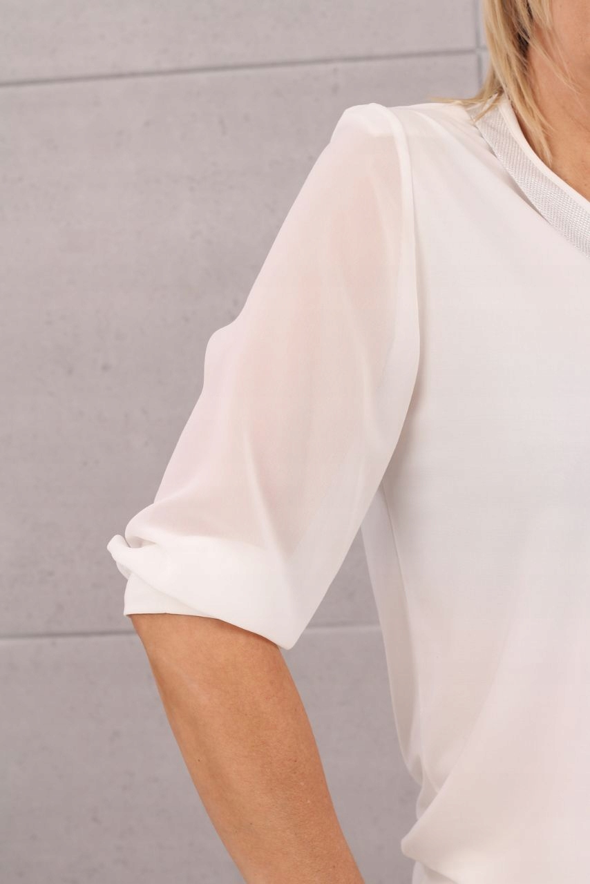 ZJAWISKOWA BLUZKA KOBIECA ELEGANCKI STYL Kolekcja KLASYKA GŁADKA FEMIMODA