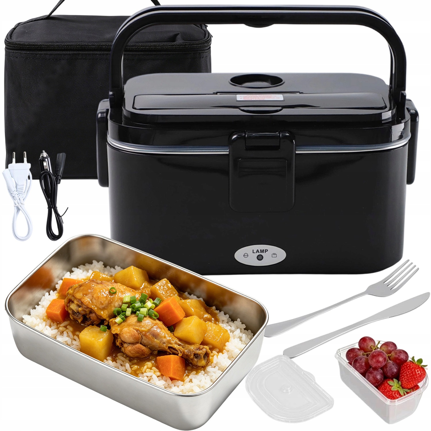Elektrický Obědový Box Ohřívač Krabička Na Oběd Do Auta I Domácnosti 1,8 L