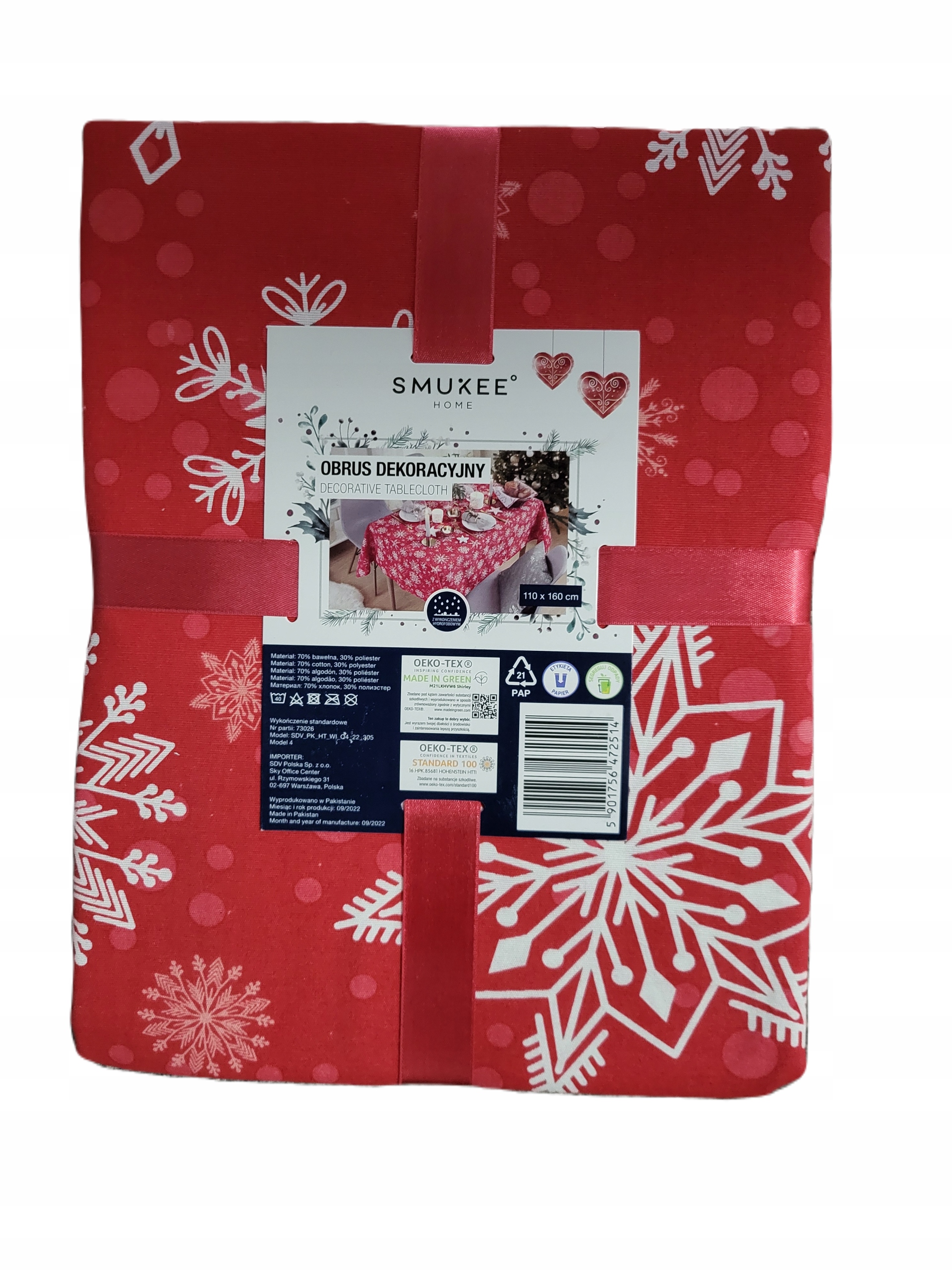 

Obrus 160 x 110 cm Świąteczny czerwony