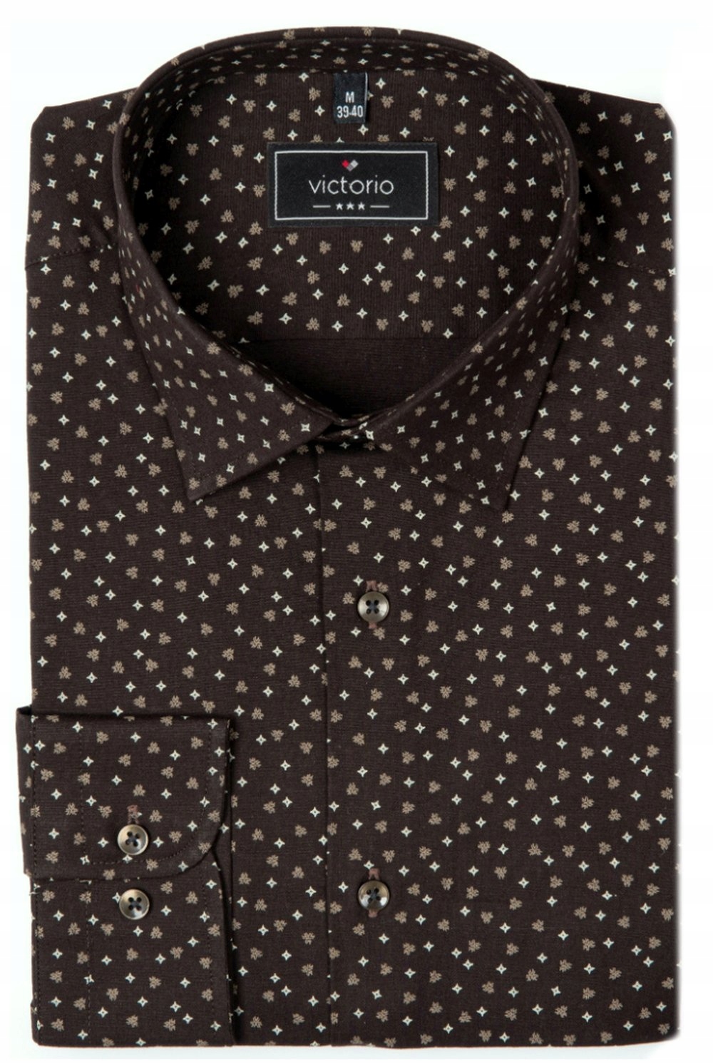 Elegantní košile, jednoduchý Střih – Victorio – bronz s jemným vzorem – 42/176-182