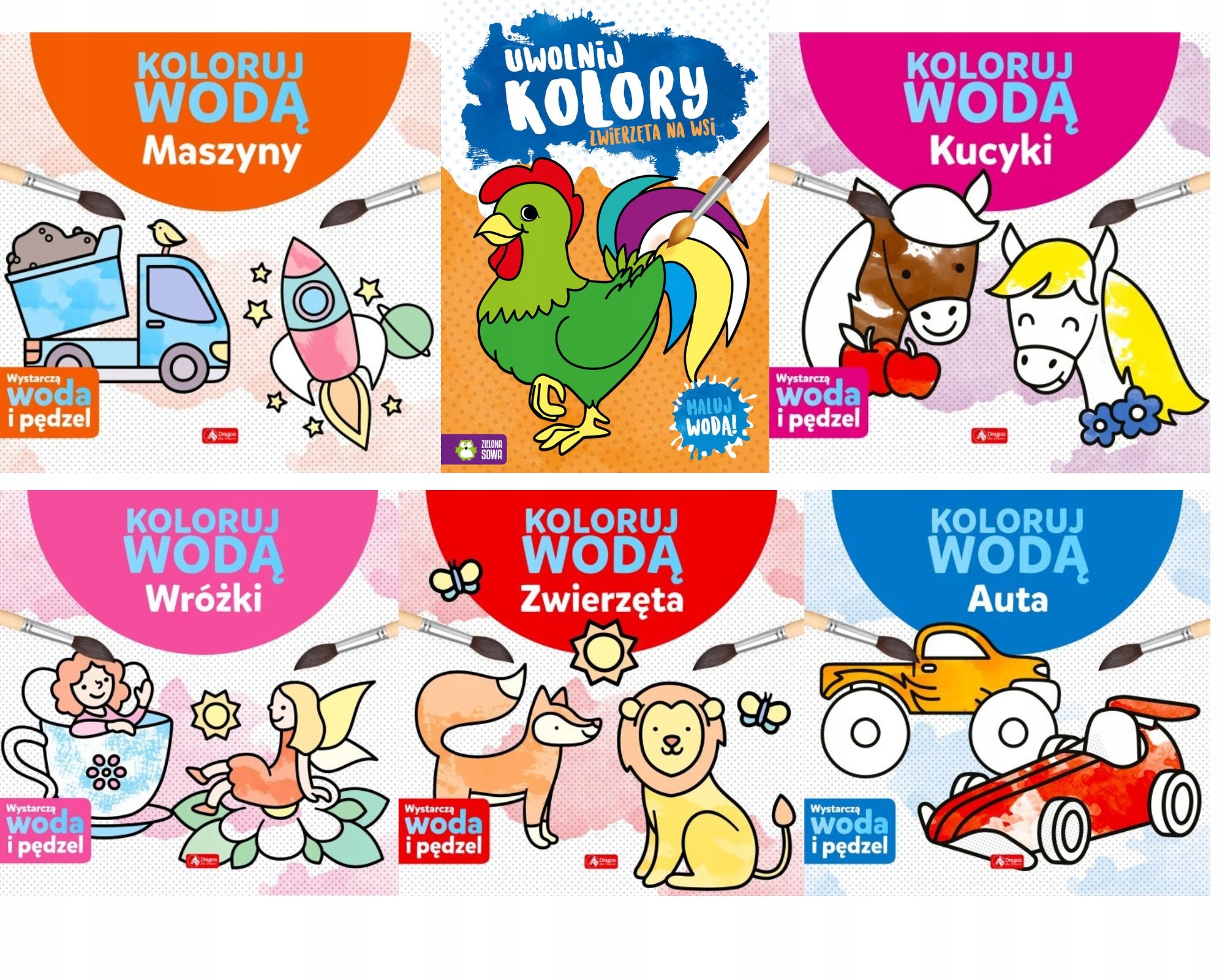 Koloruj wodą Pakiet 6w1 wodne malowanki
