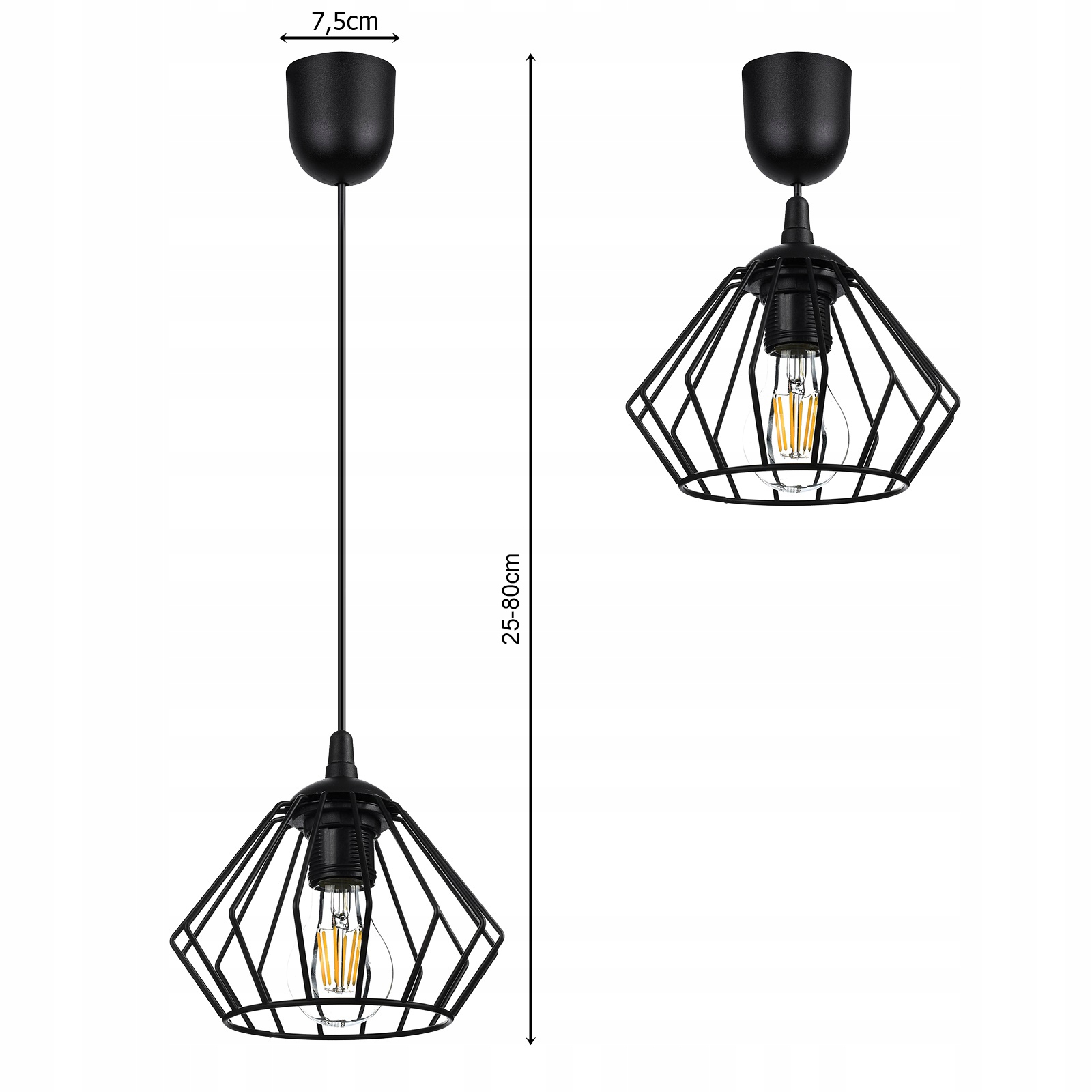 LAMPA WISZĄCA SUFITOWA ŻYRANDOL BRYLANT LED Kod producenta LX1030 BLACK