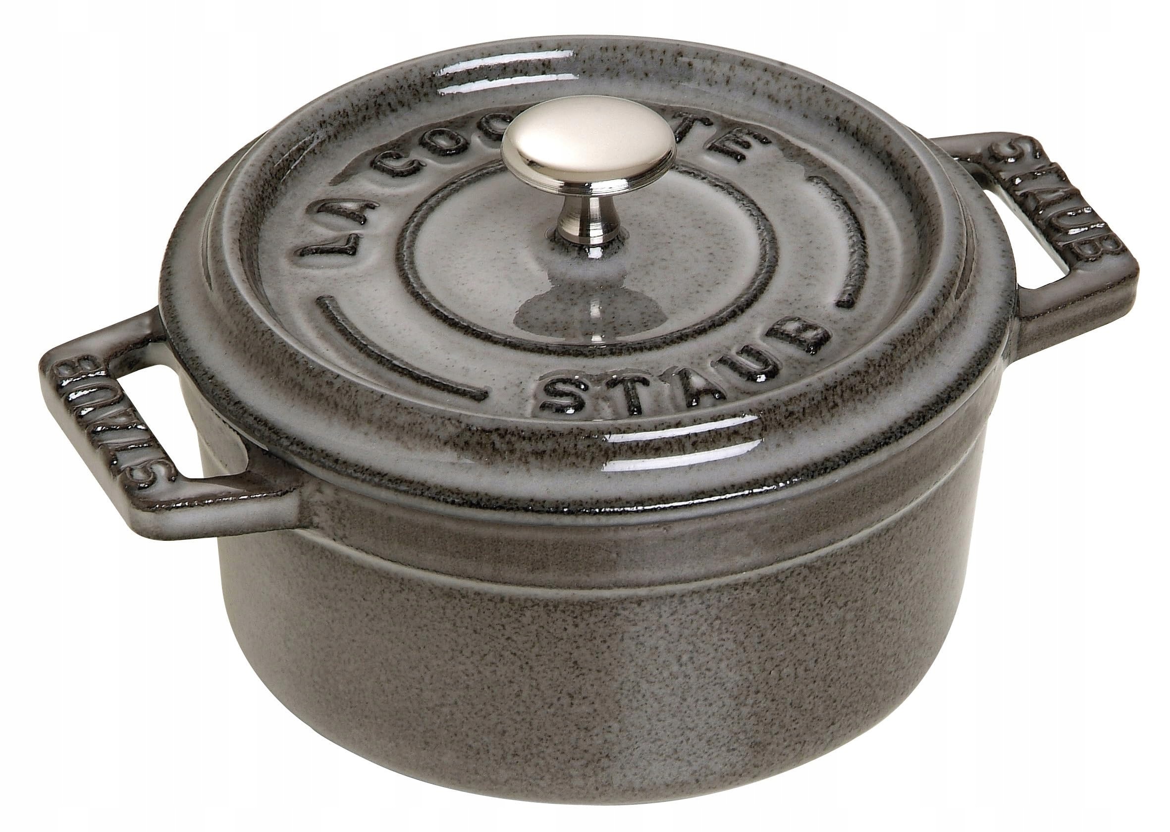 Kulatý hrnec Staub s poklicí, matně černé smaltování