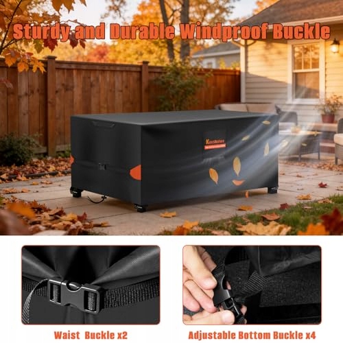 KOVSHUIWE Pokrowiec Na Meble Ogrodowe Wodoodporny 250x250x90cm UV Odporny — miniatura 5