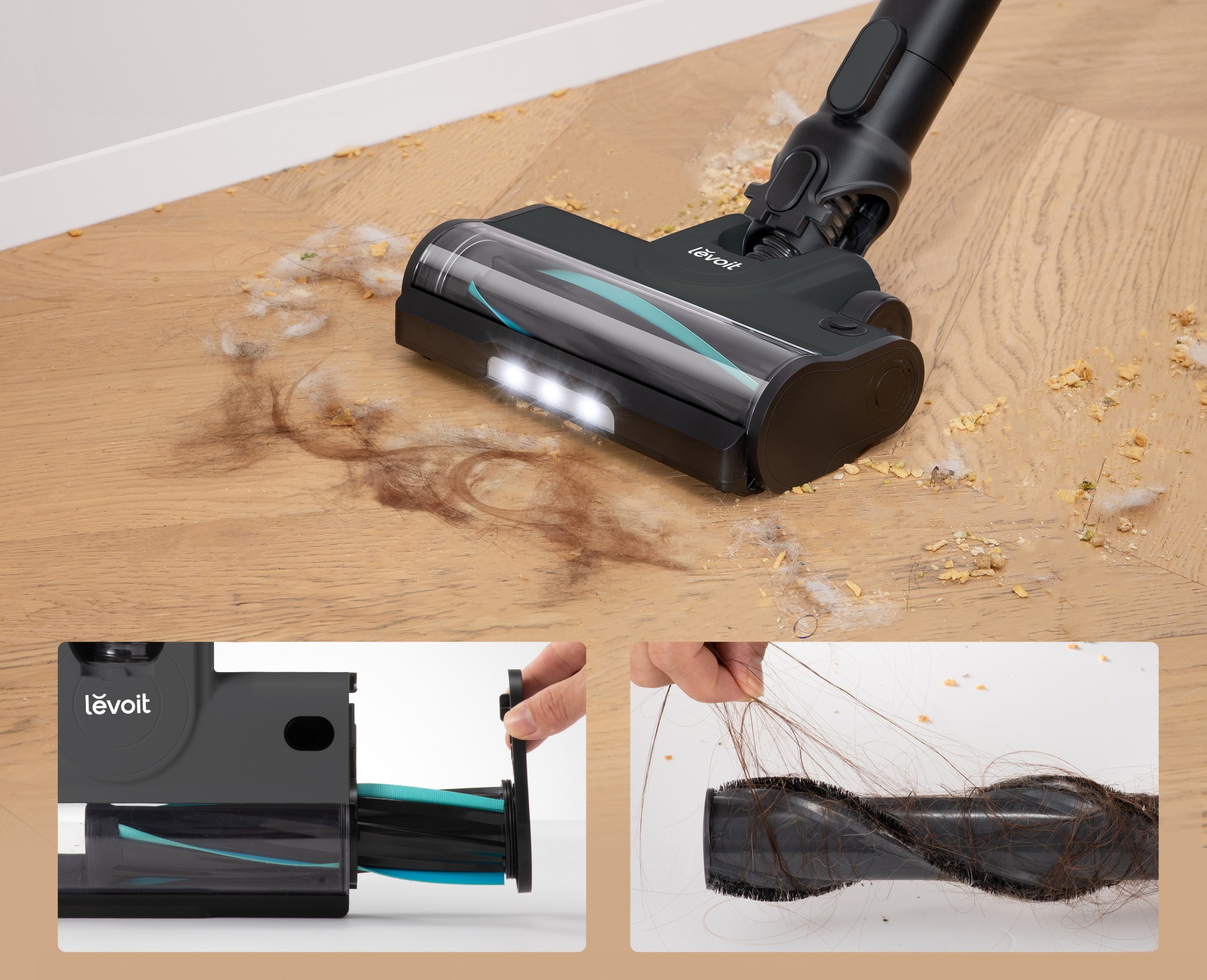 Levoit LVAC-200 odkurzacz bezprzewodowy 2w1 lekki 50min pracy szary +akces.