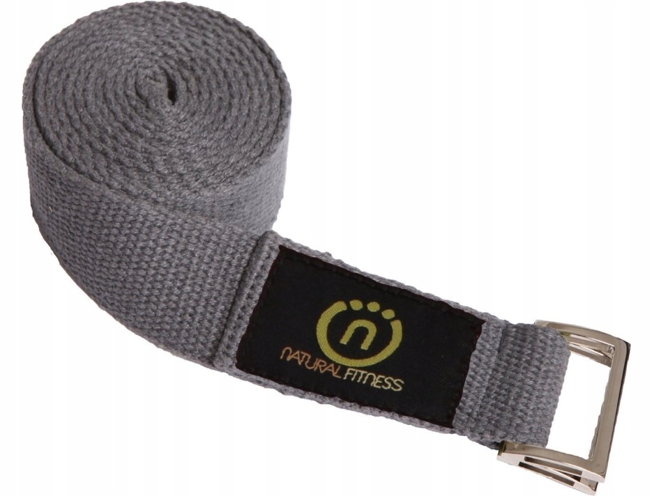 Pasek do jogi Natural Fitness 2,44m szary