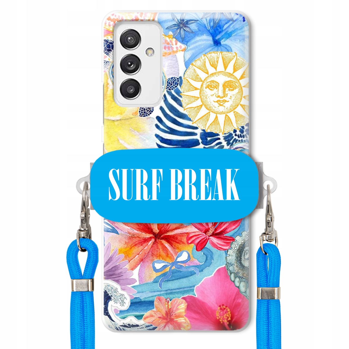 Puzdro pre Samsung A82 5G Crossbody Blue držiak Surf Break na dovolenku