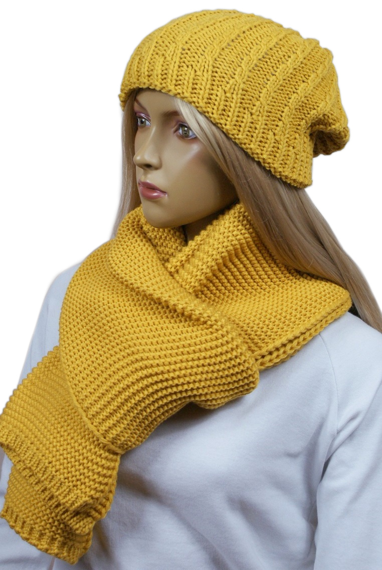 KOMPLET czapka BERET polar + SZALIK Marka Margo