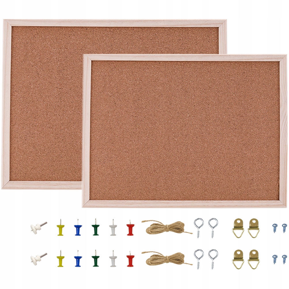 2ZEST ZESTAW TABLIC KORKOWYCH NA ŚCIANĘ DO BIURA I DOMU