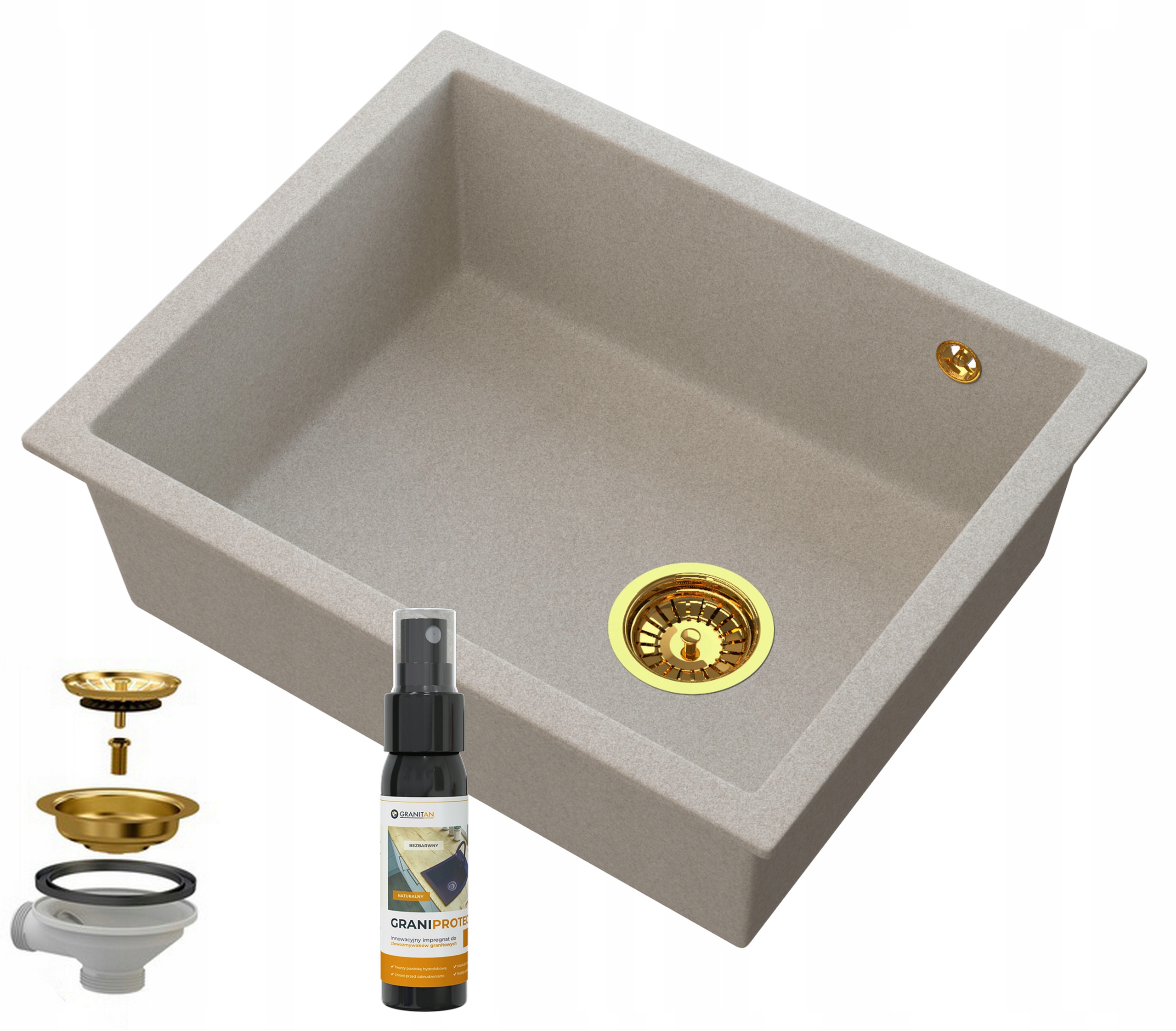 Béžový Podstolový Zlatý Závesný Drez Salix