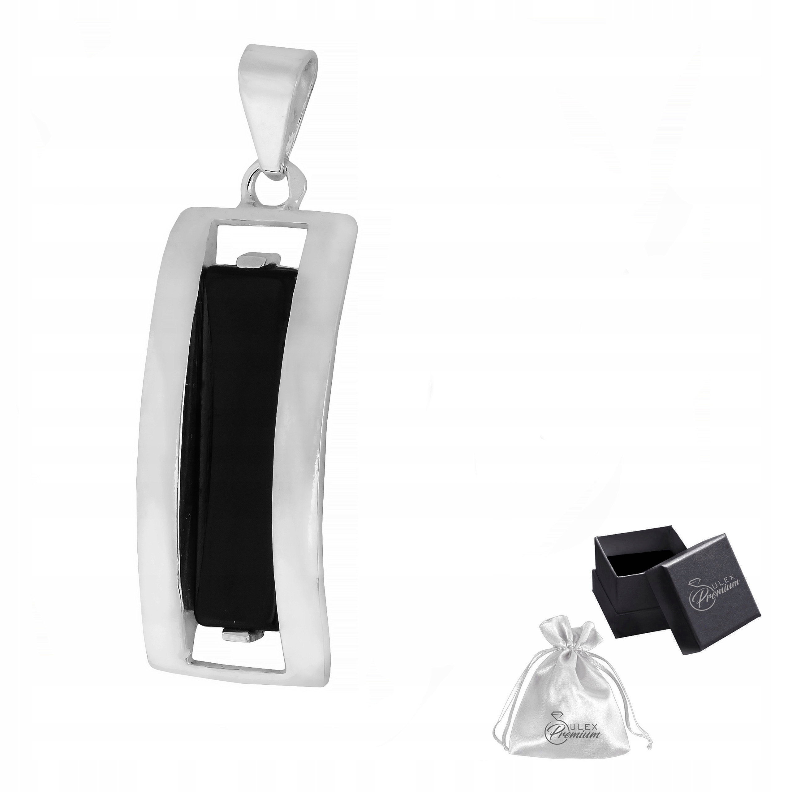 Přívěsek přívěsek ryzost 925 Klasický přívěsek s obdélníkovým onyxem Dárek