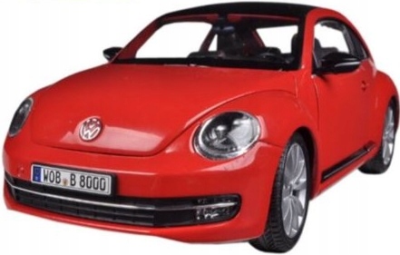 Vw Volkswagen Beetle red metal model Welly 1:24