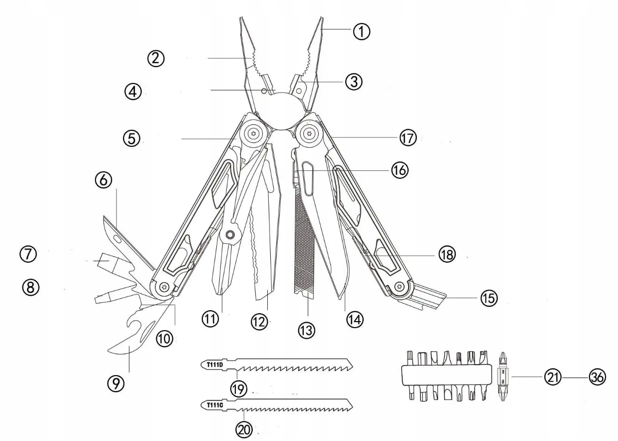 DAICAMPING DL30 NARZĘDZIE WIELOFUNKCYJNE MULT Narzędzia kombinerki