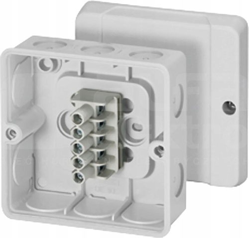 

Puszka N/t Odgałęźna 98x98x52MM IP55 Szara De 9340