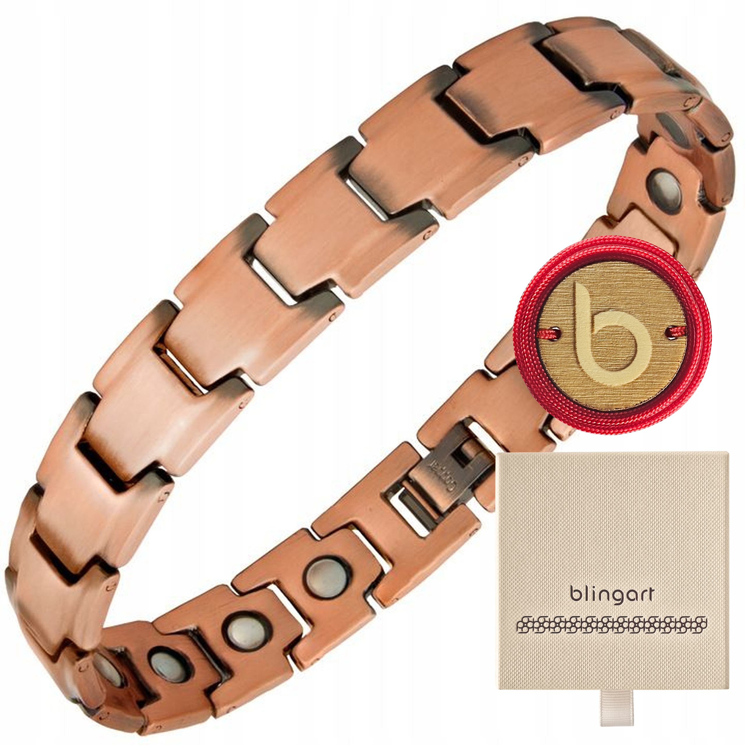 Měděná magnetická náramek pro muže s magnety Blingart