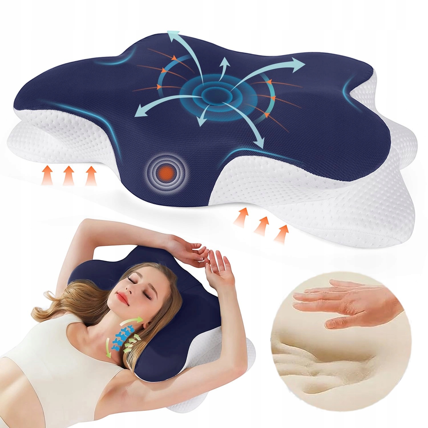 Ergonomiczna Poduszka Do Spania, Poduszka Z Pianki Z Pamięcią Kształtu