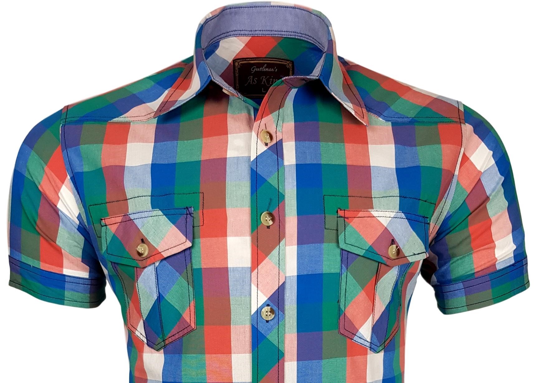 KOSZULA MĘSKA KRÓTKI RĘKAW _ KRATA _ K112 r. M/L Rozmiar M/L