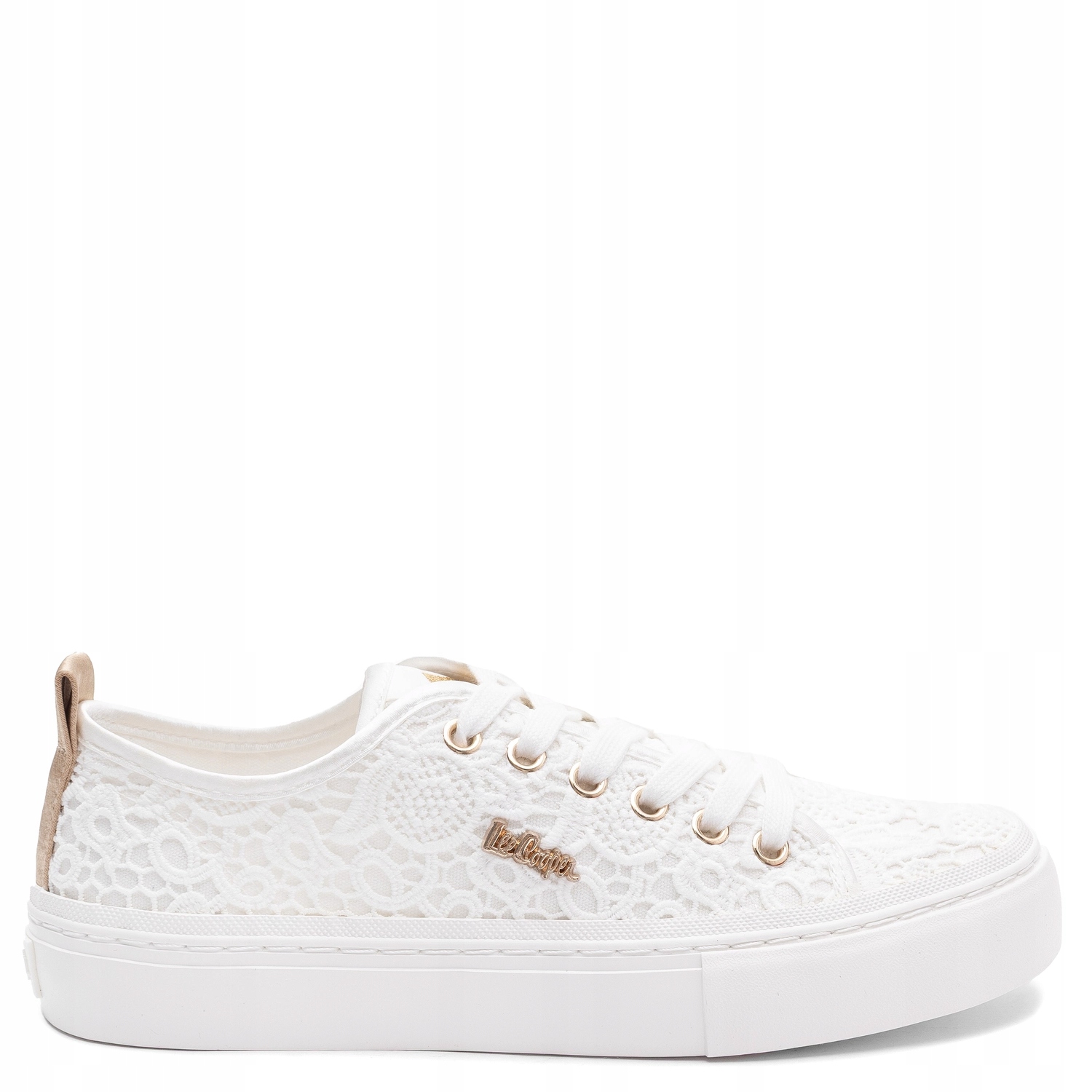 Lee Cooper Tkaninowe Trampki Damskie Koronka Białe LCW-26-02-4060L r.39