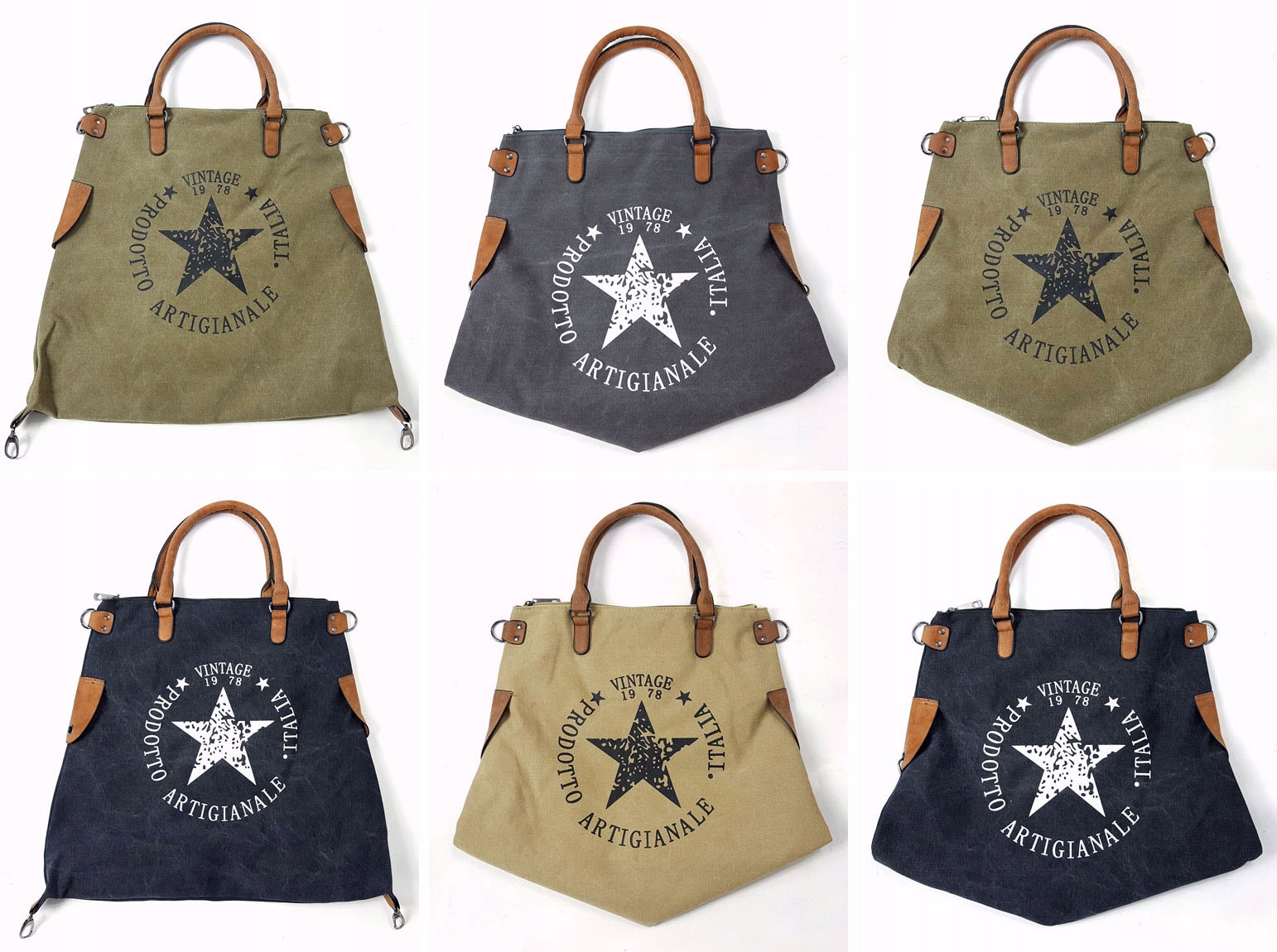 

Torebka Gwiazda Vintage Worek Shopper Bag Torba XL