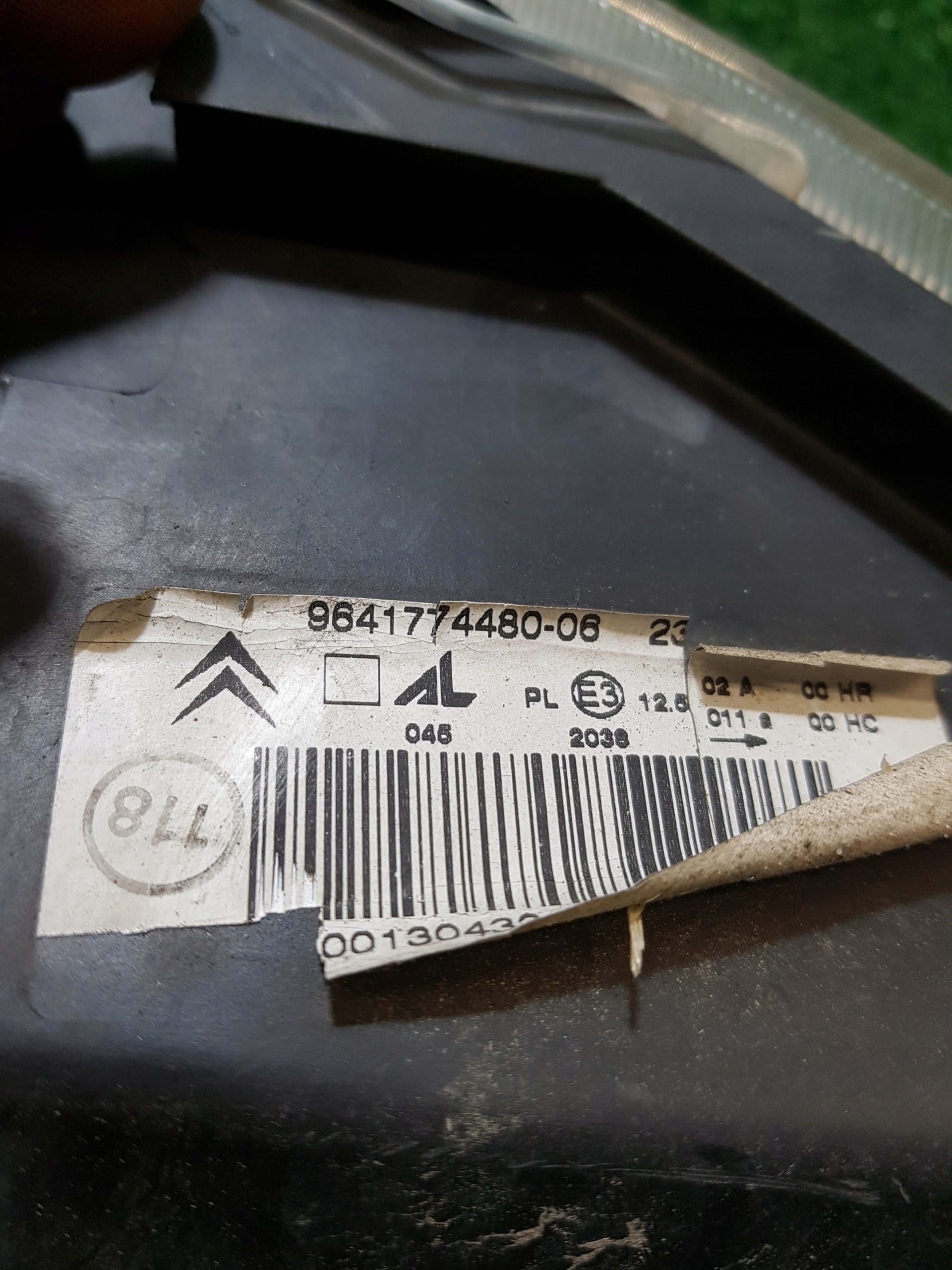 light left front CITROEN C3 PLURIEL 9641774480