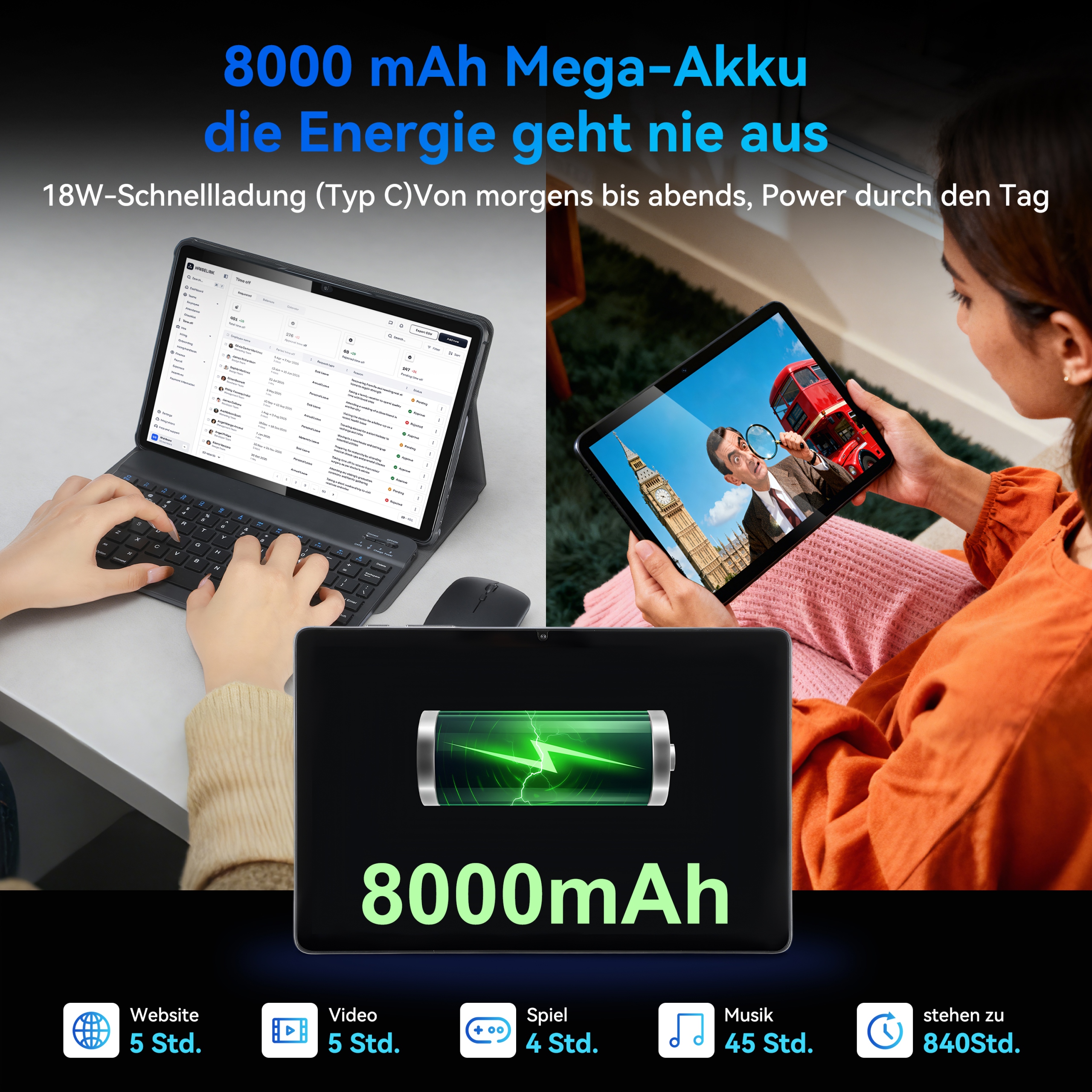 Tablet 11" 12 GB / 128 GB Android 15 Octa-Core 16MP+8MP 8000mAh Model tabletu inny