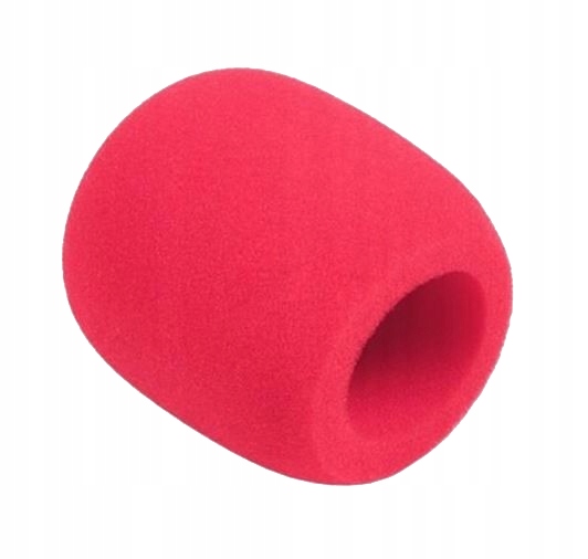 Uniwersalna gąbka osłona owiewka na mikrofon czerwona 40 mm