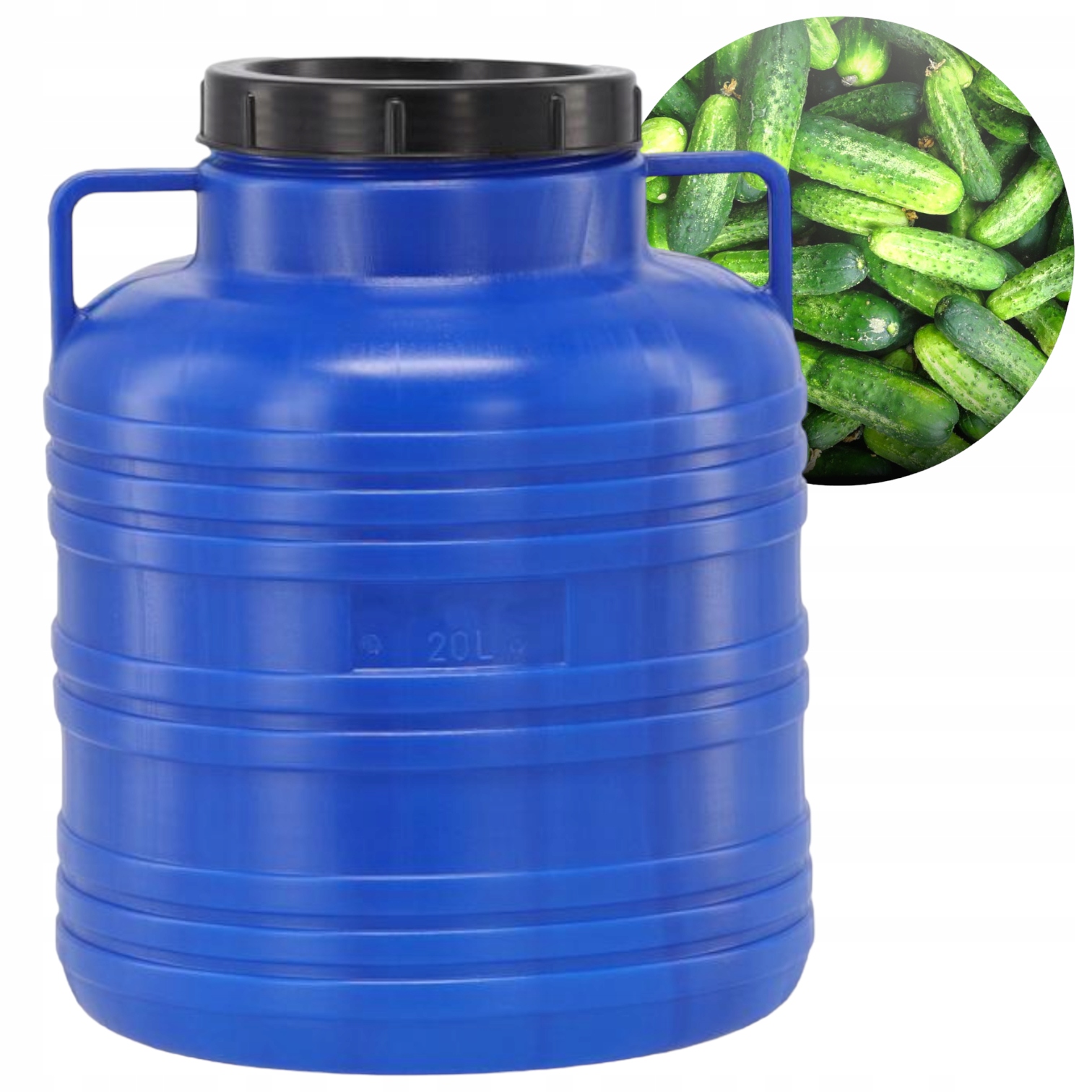 

Beczka 20L Niebieska Uchwyt Bańka Baniak Kiszenia